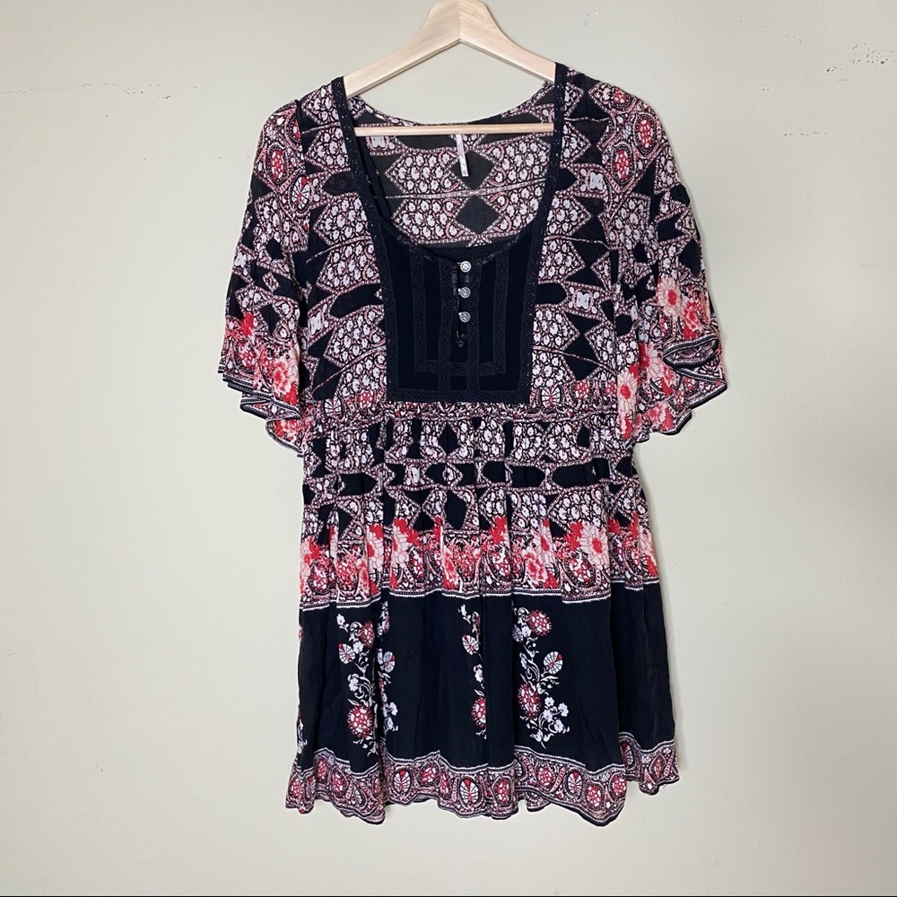 Free People Floral Ruffled Dress